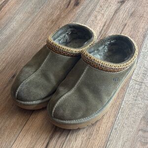 UGG Forest Green Suede Slippers